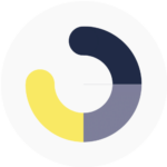 Website icon for "loading" or "in progress" in navy, light blue, and yellow