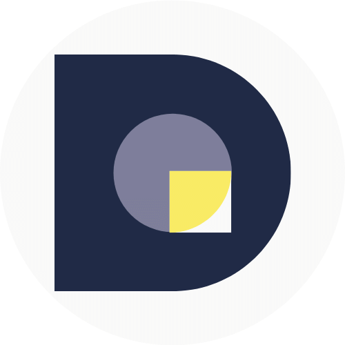 Website icon for "product" or "highlight" in navy, light blue, and yellow